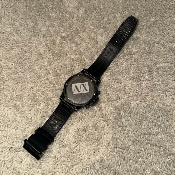 Armani Exchange Chronograph Black Leather Watch AX1508 - Picture 3 of 4
